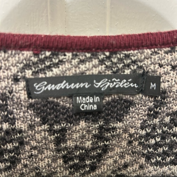 GUDRUN SJODEN NORDIC FAIR ISLE CARDIGAN SWEATER WOOL BLEND WITH INTRICATE CLASPS - Picture 5 of 7